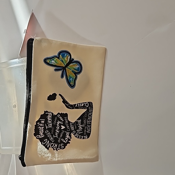 Hand Crafted makeup bag Canvas Pencil case Iron applique Handmade Travel purse - Picture 13 of 17